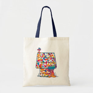 Peanuts Snoopy & Woodstock Rainbow Paint Tote Bag