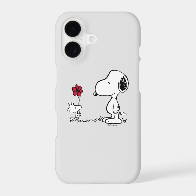Peanuts | Snoopy & Woodstock Red & Black iPhone Case (Back)