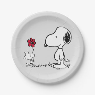 Peanuts Snoopy & Woodstock Red & Black Paper Plates