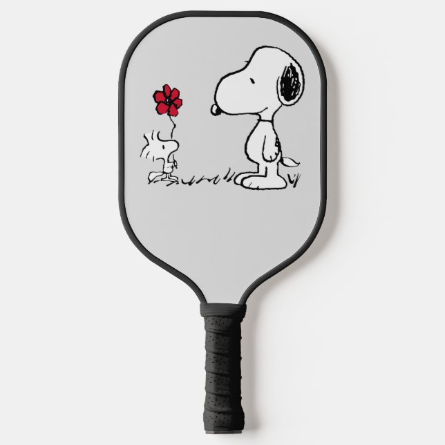 Peanuts | Snoopy & Woodstock Red & Black Pickleball Paddle (Front)