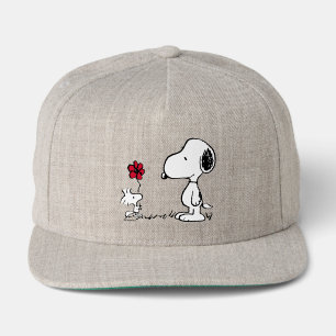 Peanuts Snoopy & Woodstock Red & Black Snap Back Hat