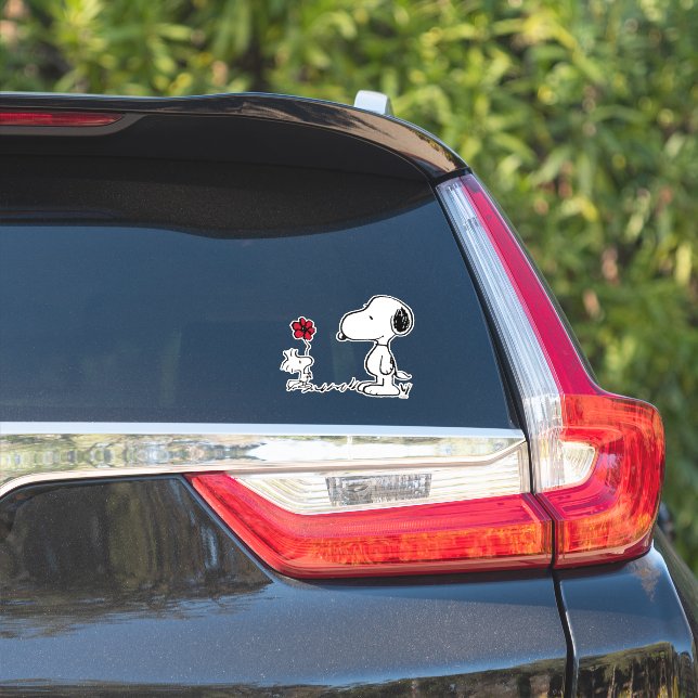 Peanuts | Snoopy & Woodstock Red & Black Sticker (Car Side)