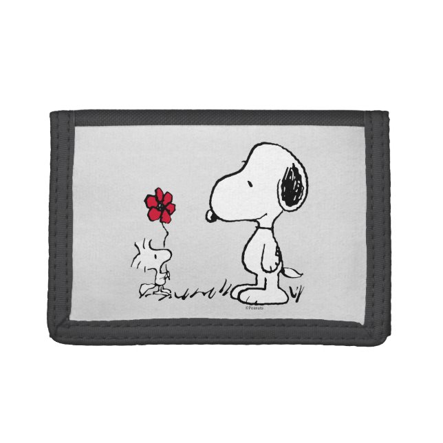 Peanuts | Snoopy & Woodstock Red & Black Trifold Wallet (Front)