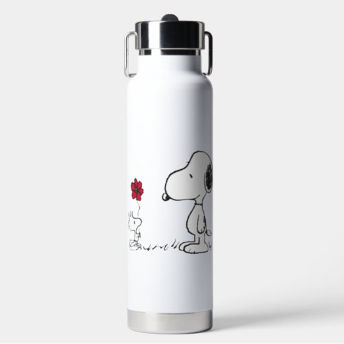 Peanuts  Snoopy  Woodstock Red  Black Water Bottle