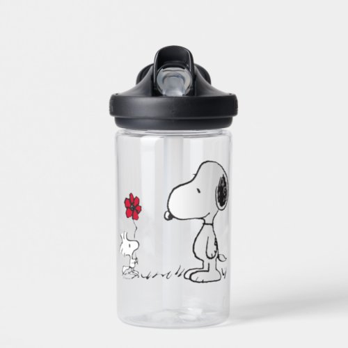 Peanuts  Snoopy  Woodstock Red  Black Water Bottle