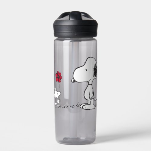 Peanuts  Snoopy  Woodstock Red  Black Water Bottle