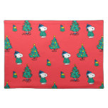 Peanuts | Snoopy &amp; Woodstock Red Christmas Pattern Cloth Placemat