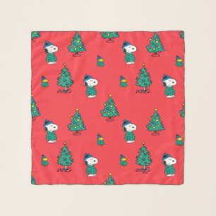 Peanuts Snoopy & Woodstock Red Christmas Pattern Scarf