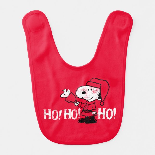 Peanuts | Snoopy & Woodstock Ringing Bells Baby Bib (Front)