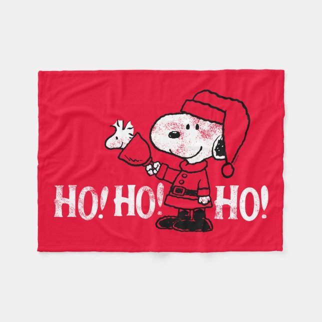 Peanuts | Snoopy & Woodstock Ringing Bells Fleece Blanket (Front (Horizontal))
