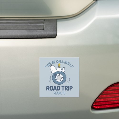 Peanuts  Snoopy  Woodstock Road Trip Car Magnet