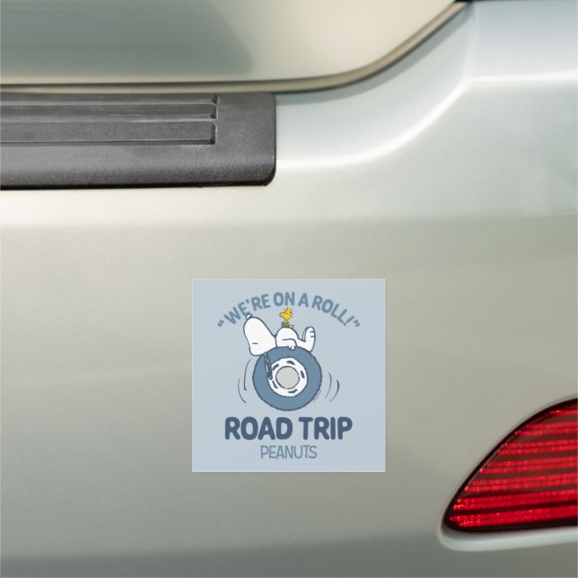 Peanuts | Snoopy & Woodstock Road Trip Car Magnet (In Situ)