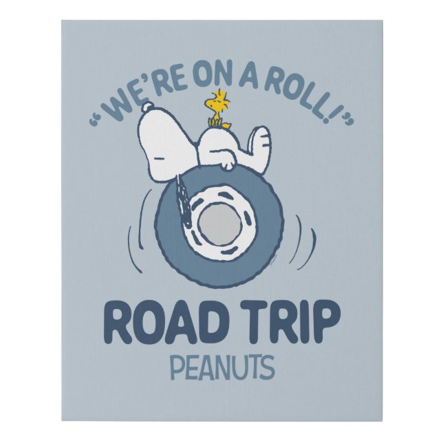 Peanuts | Snoopy & Woodstock Road Trip Faux Canvas Print (Front)