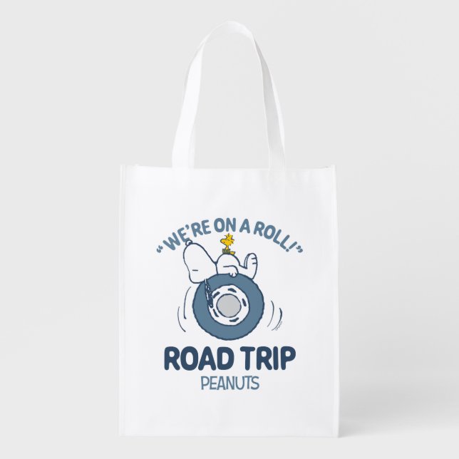 Peanuts | Snoopy & Woodstock Road Trip Grocery Bag (Front)