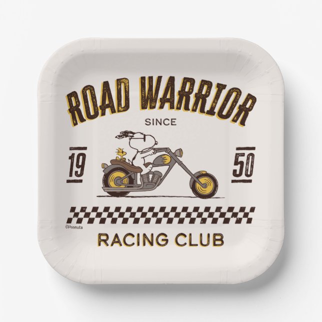 Peanuts | Snoopy & Woodstock Road Warriors Paper Plates (Front)