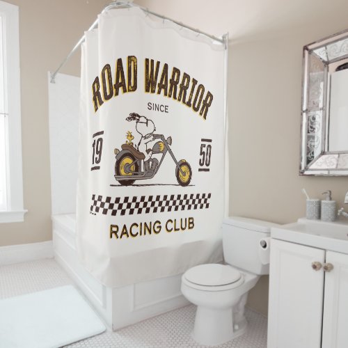 Peanuts  Snoopy  Woodstock Road Warriors Shower Curtain