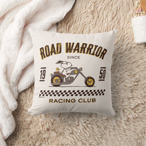 Peanuts  Snoopy  Woodstock Road Warriors Throw Pillow