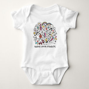 Peanuts   Snoopy & Woodstock Roller Skating Baby Bodysuit
