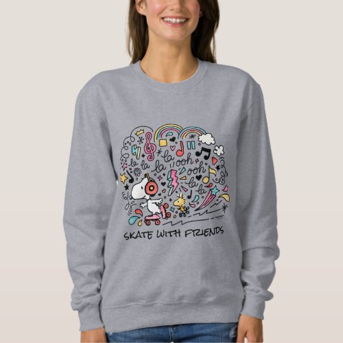 Peanuts  Snoopy  Woodstock Roller Skating Sweatshirt