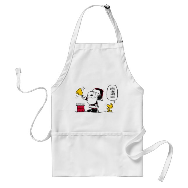 Peanuts | Snoopy & Woodstock Santa Bell Ringer Adult Apron (Front)