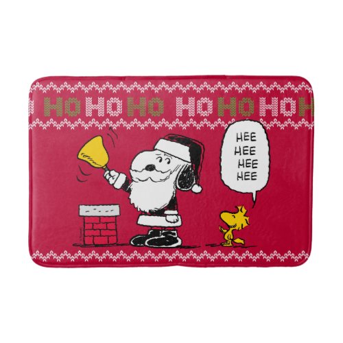 Peanuts  Snoopy  Woodstock Santa Bell Ringer Bath Mat