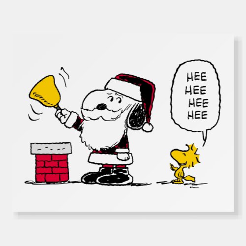 Peanuts  Snoopy  Woodstock Santa Bell Ringer Foam Board