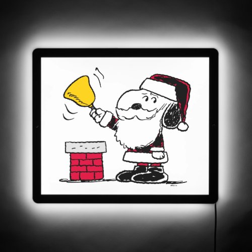 Peanuts  Snoopy  Woodstock Santa Bell Ringer LED Sign