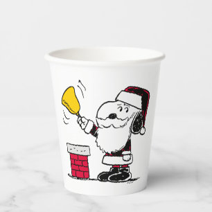 Peanuts   Snoopy & Woodstock Santa Bell Ringer Paper Cups