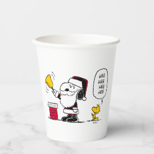 Peanuts   Snoopy & Woodstock Santa Bell Ringer Paper Cups