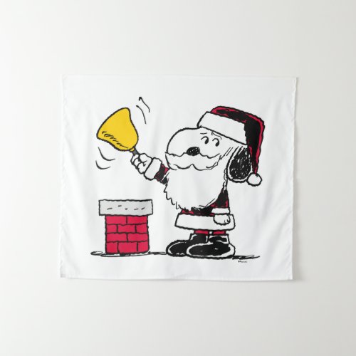 Peanuts  Snoopy  Woodstock Santa Bell Ringer Tapestry