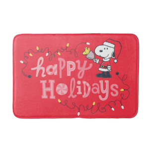 Peanuts Snoopy & Woodstock Santa Claus Bath Mat
