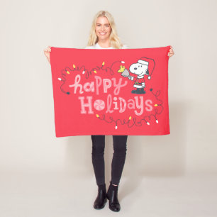 Peanuts   Snoopy & Woodstock Santa Claus Fleece Blanket