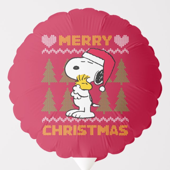 Peanuts | Snoopy & Woodstock Santa Claus Hug Balloon (Front)