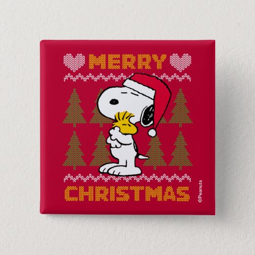 Peanuts | Snoopy & Woodstock Santa Claus Hug Button
