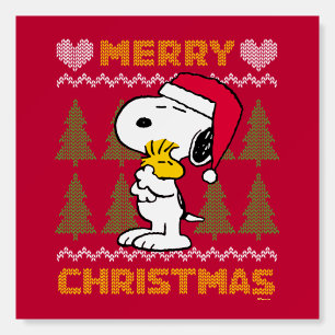Peanuts   Snoopy & Woodstock Santa Claus Hug Foam Board