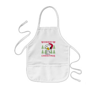 Peanuts Snoopy & Woodstock Santa Claus Hug Kids' Apron