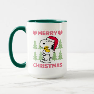 Peanuts   Snoopy & Woodstock Santa Claus Hug Mug