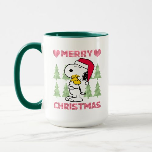 Peanuts  Snoopy  Woodstock Santa Claus Hug Mug