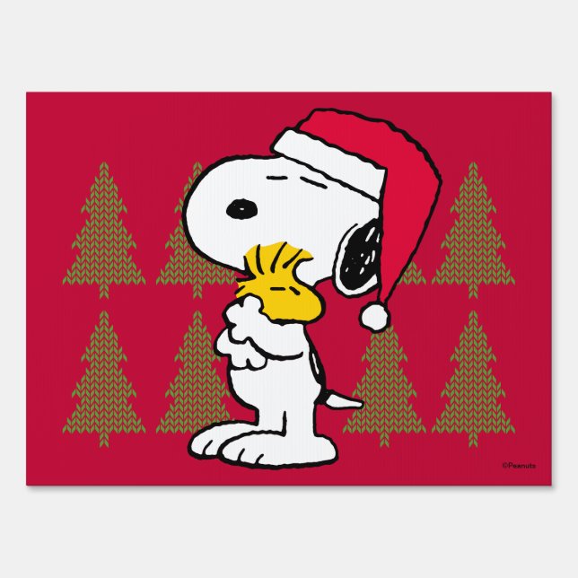 Peanuts | Snoopy & Woodstock Santa Claus Hug Sign (Front)