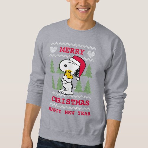 Peanuts  Snoopy  Woodstock Santa Claus Hug Sweatshirt