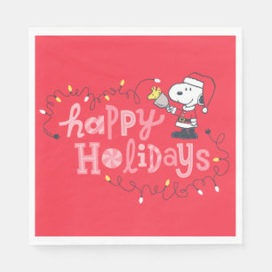 Peanuts Snoopy & Woodstock Santa Claus Napkins