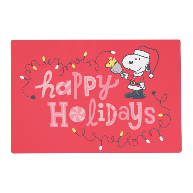 Peanuts | Snoopy & Woodstock Santa Claus Placemat (Front)