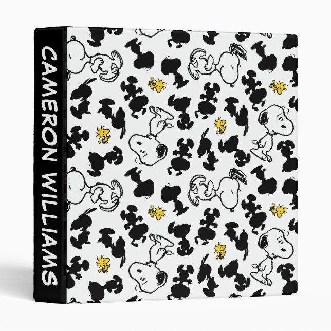 Peanuts |  Snoopy & Woodstock Shadow Pattern 3 Ring Binder (Front/Spine)