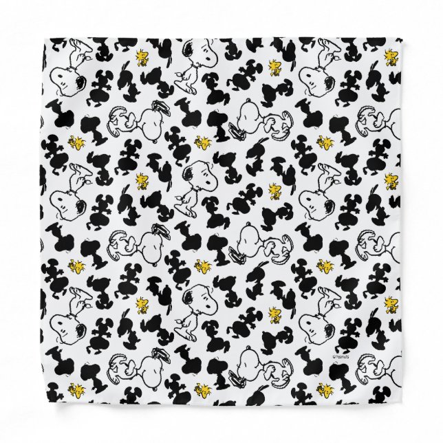 Peanuts |  Snoopy & Woodstock Shadow Pattern Bandana (Front)