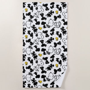 Peanuts Snoopy & Woodstock Shadow Pattern Beach Towel