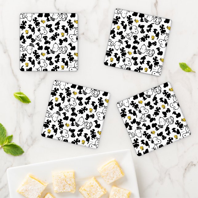 Peanuts |  Snoopy & Woodstock Shadow Pattern Coaster Set (In Situ)