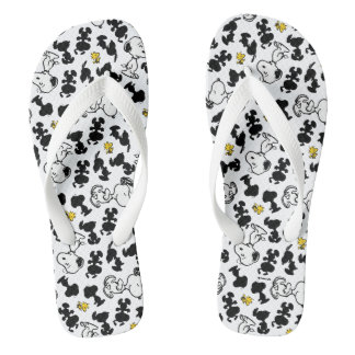 Peanuts |  Snoopy & Woodstock Shadow Pattern Flip Flops