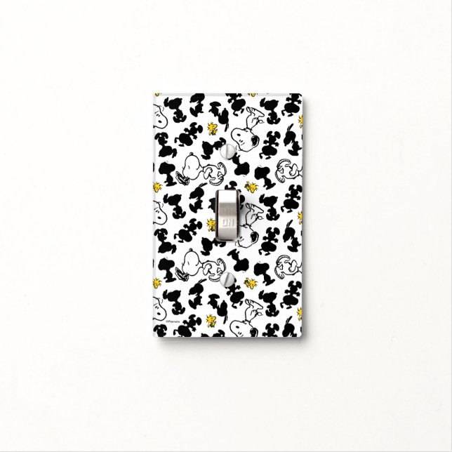 Peanuts |  Snoopy & Woodstock Shadow Pattern Light Switch Cover (In Situ)
