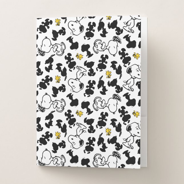 Peanuts |  Snoopy & Woodstock Shadow Pattern Pocket Folder (Front)