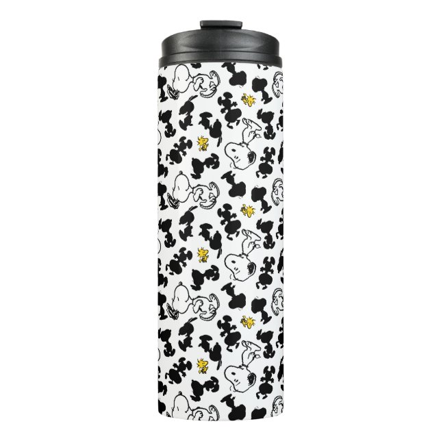Peanuts |  Snoopy & Woodstock Shadow Pattern Thermal Tumbler (Front)